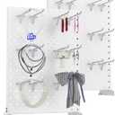 TORACK Pegboard Display Stand for Craft Shows & Fairs, 12 x 16 in Metal Tabletop Pegboard Display with Hooks for Christmas Fair Event(White, Pack of 2)