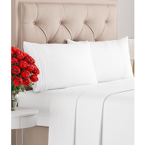 King Size 4 Piece Sheet Set - Comfy Breathable & Cooling Bed Sheets Set - Hotel Luxury Bedding for Women, Men, Kids, Teens, Boys & Girls - Deep Pockets, Ultra-Soft and Wrinkle Free - Oeko-Tex - White