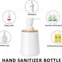 Soap Dispenser Plastic Bamboo with Pump Liquid Hand Lotion Dispenser for Shampoo Bathroom Kitchen 12 oz White 2 Pack