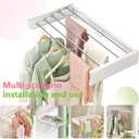 ZdwCyl Wall Mounted Drying Rack,32 inches,Foldbale, Clothes Drying Rack,Laundry Drying Rack Wall Mount,Drying Rack Clothing Space Saver,Retractable,Collapsible,Folding Laundry Rack,White