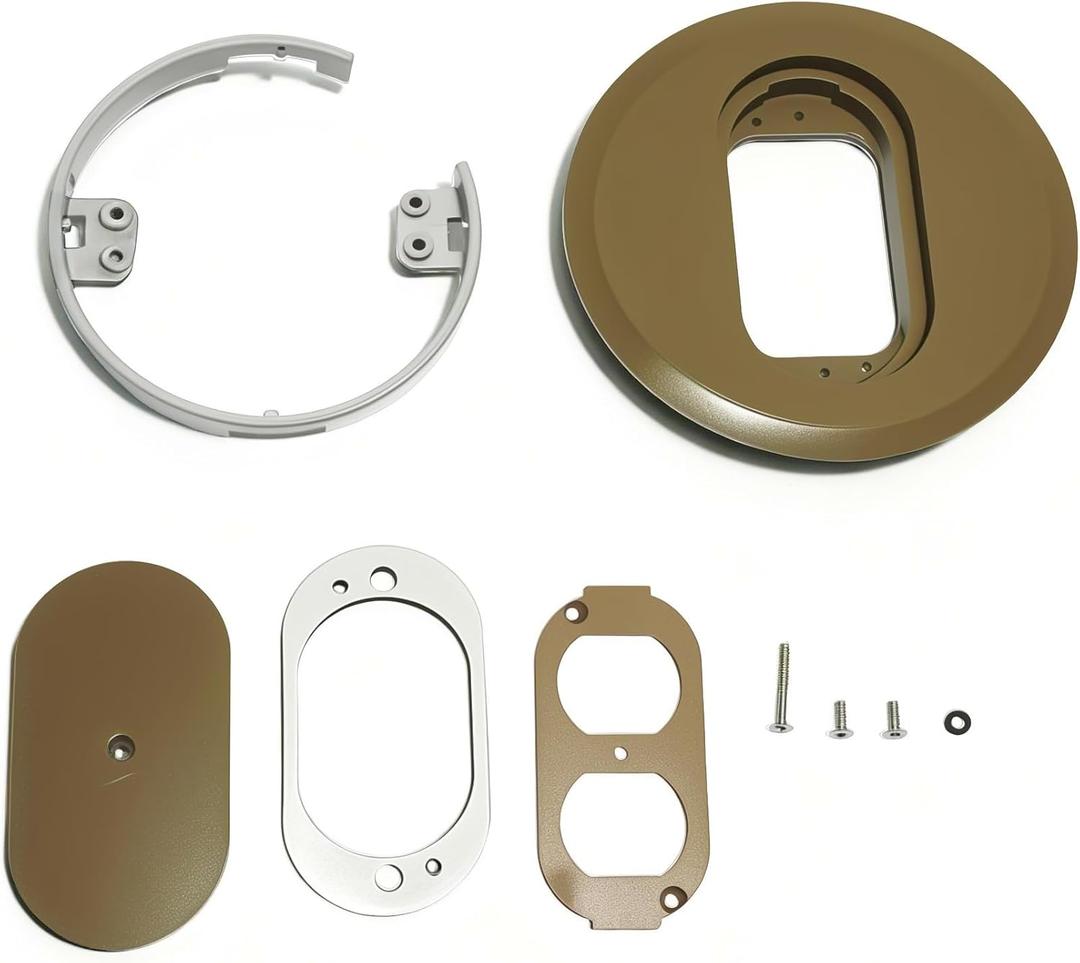 E97DSC Brown Floor Box Cover Kit,5.69 in Round Floor Duplex Receptacle Flush Mount Cover,Caramel Floor outlet Cover Replace,Fit For Tile and Carpet Installations And More