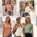Riyiper 3 Pack Women's Sleeveless Tops Crew Neck Loose Fit Tank Tops Casual Summer Muscle Shirts Basic Solid Flowy Tees (L)