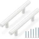 Probrico 10 Pack| White Cabinet Pulls 3 Inch Modern Cabinet Hardware Euro T Bar Handles Cupboard Drawer Closet Handles
