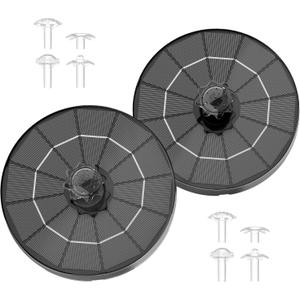 AISITIN 3.5W Solar Water Fountain with Storage & Integrated Bracket, Floating Solar Fountain Pump with Nozzles for Bird Bath, Garden, Pond, Pool, Aquarium and Outdoor (2PCS)