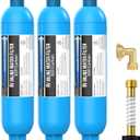 Lifefilter RV Inline Water Filter with Solid Brass 90 Degree Hose Elbow, Eliminates Stress and Strain On RV Water Intake Hose Fittings(3 Pack)