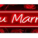 Will You Marry Me Banner 118 x 20 Inch Proposal Theme Wall Backdrop for Home Party Porch Fence Event Romantic Celebration Decor Indoor Outdoor Background Holiday Event Banner