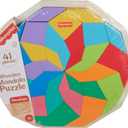 Fisher-Price Wood Preschool Toy Mandala Puzzle with Geometric Design, 41 Wooden Pieces for Kids Ages 3+ Years