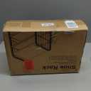 Shoe Rack, 4-Tier Shoe Organizer with Guardrails, Heavy-Duty Metal Mesh Shelves & Rustic Wooden Top for Stylish Closet & Front Door Storage (17.32" X 10.24" X 23.03", Rustic Brown + Black)