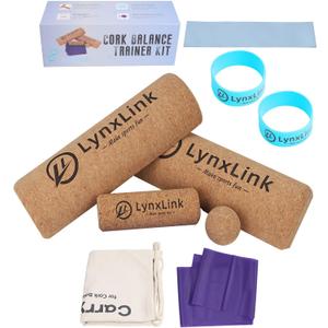 Cork Balancing Board Foot Restoration and Balance Kit with Massage Ball & Resistance Bands  Plantar Fasciitis Recovery, Improve Foot Health | Sports & Outdoors Balance Boards