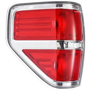 Boine Compatible With 2009 2010 2011 2012 2013 2014 Ford F150 F-150 Left Driver Side Tail Light Housing - Chrome trim