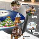 Round Fitted Tablecloth with Elastic Round Outdoor Tablecloths Christmas Fitted Table Covers for Tables Waterproof Reusable Vinyl Table Cloth for Indoor and Outdoor 40" (Round)