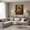 Sacred Heart of Jesus Wall Art Christian Jesus Divine Mercy Portrait Picture Painting Wall Decor Poster Print Artwork for Bedroom Office Living Room Home Decoration