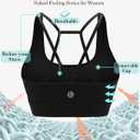 RUNNING GIRL Sports Bras for Women,Padded Sports Bra Tank Top Sexy Crisscross Back High Impact Longline Workout Yoga Bra (Black, M)