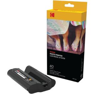 KODAK Dock Plus & Dock Photo Printer Cartridge PHC-40  Cartridge Refill & Photo Paper - 40 Pack,Black