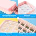 PHINOX Ice Cube Tray with Lid and Bin, Ice Trays for Freezer, Flexible Ice Cube Trays, Making 56 pcs Ice Cubes, Chilling Cocktail, Whiskey, Coffee, with 2 trays, Ice Container, Scoop&Cover, BPA Free