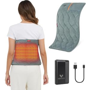 Vofuoti Portable Heating Pad, Electric Heat Pad with 10000mAh Battery and 3 Heat Settings, Cordless Heating Pad for Back, Abdomen, Rechargeable Outdoor Heated Pad for Women Men