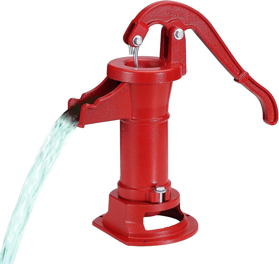 VEVOR Antique Well Hand Pitcher Pump, 25 ft Max Lift, Cast Iron Manual Hand Water Pump with Ergonomic Handle G1-5/8" Easy Installation, Old Fashioned for Outdoor Home Yard Garden Pond Farm