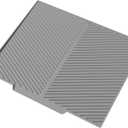 Dish Drying Mat, Silicone Dish Drying Mat for Kitchen Counter, Dish Drainboard with Built-in Drain, Non-silp, Heat Resistant, Dishwasher Safe (Gray, 20"x17")