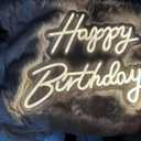 Burning&Reborn Happy Birthday Neon Signs - LED Light for Party Neon Lights Sign Decoration for Home Wall Decor Birthday Gift Party Backdrop Windows Signs Party Birthday Bedroom Bedside