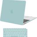 MOSISO Compatible with MacBook Air 13 inch Case 2022 2021 2020 2019 2018 Release A2337 M1 A2179 A1932 Touch ID, Plastic Hard Shell Cover&Keyboard Cover for MacBook Air 13.3 inch Case, Aquamarine