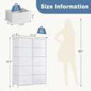 DUMOS 10 Drawer Tall Dresser for Bedroom & Living Room, White, 11.8"D x 31.5"W x 45.8"H