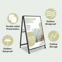 A Frame Sign 24x 36 Inch Heavy Duty Sandwich Board Double-Sided Folding Sign Holder Outdoor Pavement Sign for Businesses Store Signs (Frame only),1PACK
