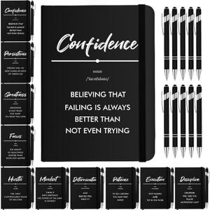 20 Pcs Thank You Gift Journal Including 10 A6 Black Leather Notebooks and 10 Ballpoint Pens Appreciation Gift for Coworker Medical Assistant Employee Teacher
