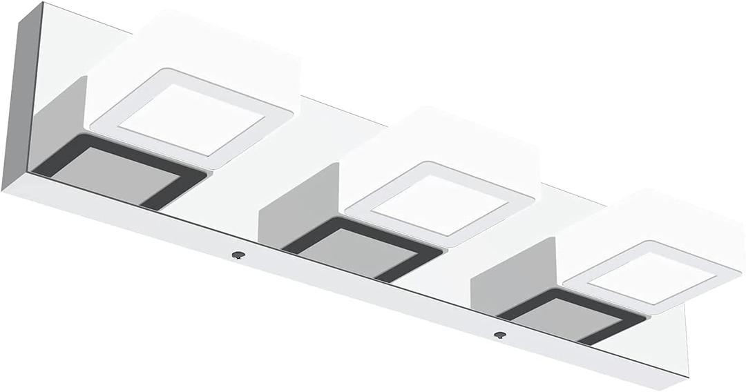 Ralbay Modern LED Chrome Vanity Light Acrylic Stainless Steel for Bathroom Vanity Lighting Fixtures Cool White 6000K, 20 Inch