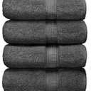 Ariv Premium Bath Towels Pack of 4, 100% Cotton, Large, Super Soft, Highly Absorbent, Quick Dry, Durable, Comfortable, Great Value & Quality, Perfect for Home & Bathroom - Grey
 2 (26x15) and 2 (26x50)