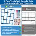 2 PCS 2026 Wall Calendar,Large XL 32" x 48" Laminated 2-Side Horizontal/Vertical | Wet & Dry Erase | Yearly Wall Hanging Calendars Thick Paper 12 Month Annual Planner for Office/Family/College (Blue)
