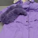 AiWMGL Size 11 12 Years Girls Winter Coat Kids Parka Puffer Jacket Thick Purple Warm Outwear Removable Hood Fleece Inner (Purple)