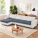 Ruaozz Couch Cushion Covers for Sectional Sofa Stretch Seat Cushion Covers Washable Sofa Slipcovers for L Shaped Soft Furniture Protector Pet Friendly (3 PC Seat + 1 PC Chaise Cover, Grey)