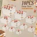 10 PCS Buffet Risers, Large Food Risers for Buffet Table, Food Display Risers for Party, White Acrylic Boxes Dessert Table Display Set, Risers Display Stands (Size 10" 9" 8" 7" 6" 5" 5" 4" 4" 3", Transparent)