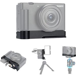 ZV-1F ZV1F Camera Metal Grip Extension Bracket with Mic Cold Shoe Mount for Sony ZV-1F ZV-1II (Not for ZV-1),Must-Have Accessory for Vlog YouTube Vertical Video Shooting, Arca Swiss Quick Release Base