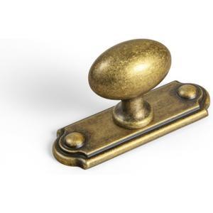 Goo-Ki Antique Brass Cabinet Knobs(Oval Shape) with Backplate(Square Shape) for Cupboard,Dresser,6 Packed