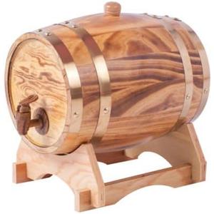 1.5L Oak Aging Barrels Whiskey Barrel Dispenser Home Bucket Whiskey Barrel, Spirits, Beer, and Liquor Light Yellow (with baked oak chips)