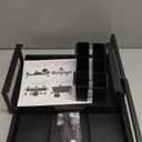 OPNICE Desk Organizers and Accessories, Dual Monitor Stand Riser with Drawer and 2 Pen Holders, Desk Shelf Metal Computer Racks for Office Workspace Organizers, Desktop Organization (Black Metal)