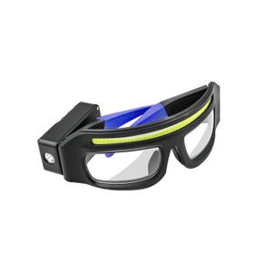 LED Glasses Rechargeable Headlight with Motion Sensor and Touch Control, 5 Modes USB C Lighted Glasses for Night Running,Camping, Fishing, Cycling, Hiking, Hands-Free Lighting (Blue)