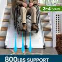 Folding Threshold Wheel Chair Ramp - Portable 5 Feet Wheelchair Ramp - Non-Skid Aluminum Handicap Ramps for Home Steps, Stairs, Entry, 800LBS Capacity, HDB-439D