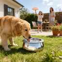 3L/0.8 Gallon No Spill Water Bowl for Dogs, Double-Wall Stainless Steel Slow Water Dog Bowls, Splash-Proof Vacuum Float, Dishwasher Safe for Large Medium Dogs (3L/101 floz)