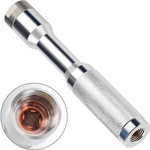 Large Bore Lock-On Air Chuck with 1/4 NPT Female Thread (No Valve Core), Straight Long-Reach for Tires with Large Bore and Super Large Bore Valves