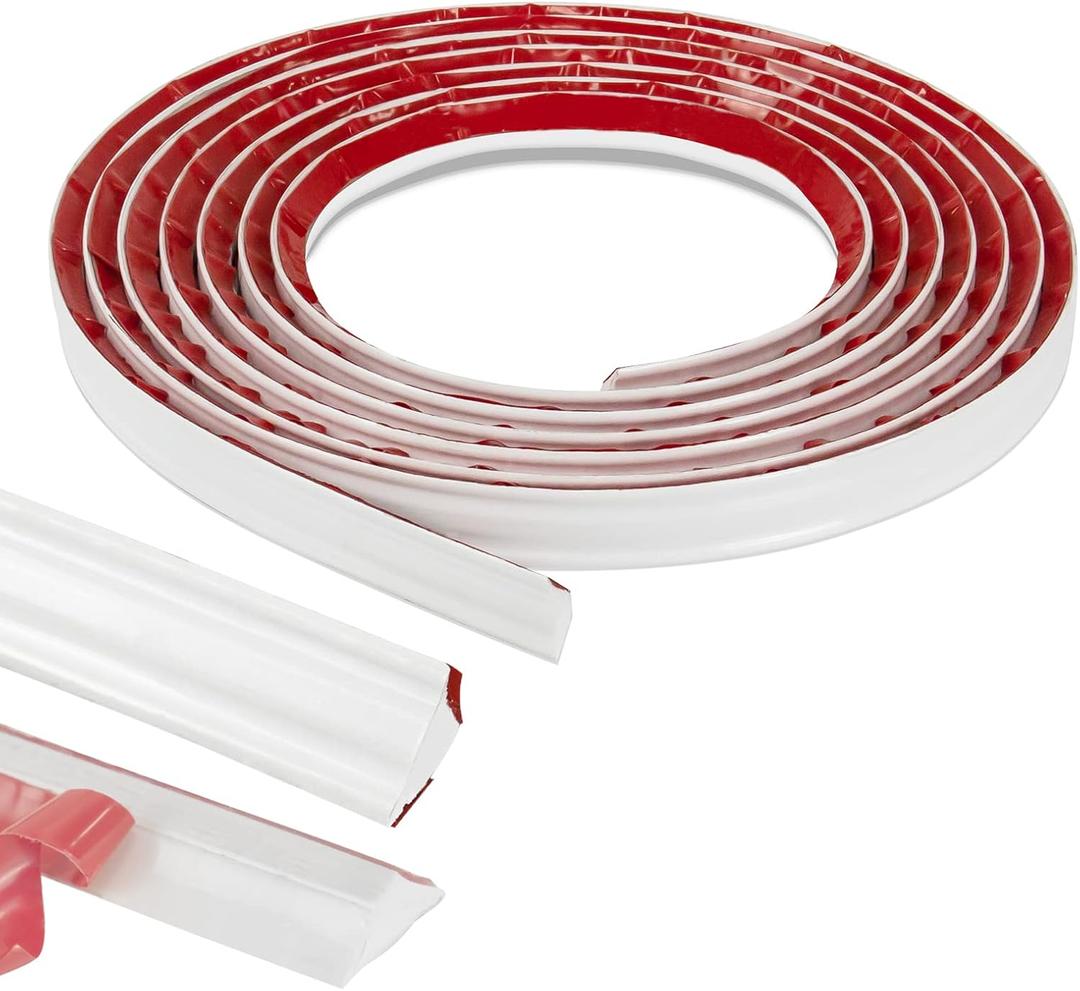 NeatiEase Flexible Trim Caulk Strip, Peel and Stick Trim for Molding, Tile Edge, Ceiling, Wall Corner, Baseboard, Floor (White) (3/4 IN x 16 FT)