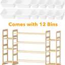 SpaceAid Toy Storage Organizer with 6 Shelves and 12 Bins, Bookshelf/Bookcase, Kids Bin Shelf, Toys Box for Playroom Organization for Bedroom & Room Decor, White, 52.3" W