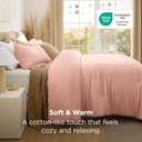 Bedsure Queen Comforter Set, Blush Pink Soft Prewashed Bedding for All Seasons, 3 Pieces GentleSoft Bed Set, 1 Lightweight Comforter (90"x90") and 2 Pillowcases (20"x26")