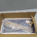 WOPITUES Floating Shelves with Gold Metal Guardrail, Shelves for Wall Decor Set of 3, Wall Shelves for Bedroom, Bathroom, Kitchen, Living Room, Plants, Picture Frames, Art- Gold in Navy Blue (15.7 inch)