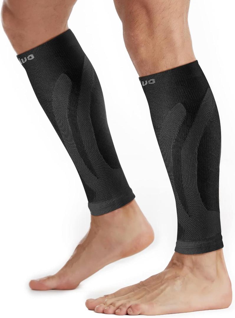 CAMBIVO 3 Pairs Calf Compression Sleeve for Women Men, Leg Support for Shin Splints (XX-Large, Black)