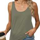 KevaMolly Basic Plain Tank Top for Women Sleeveless Shirts (L)