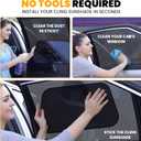 EcoNour Car Side Window Shades for Baby | 4 Pack - Car Window Sun Blocker Shades for Kids | Foldable Cling Window Cover Protects UV & Heat Glare | Window Shade for Privacy | Medium (21"x12")