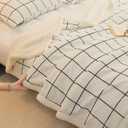 Sherpa Fleece Throw Blanket for Couch - Thick and Warm Bed Blanket Dual Sided,Soft Fuzzy Plush Throw Blanket,Throw Size 40x60 Inches (Checkered White)