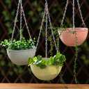 Foraineam 10 Pack Mini Hanging Planters Garden Self-Watering Flower Plant Pot Container Succulent Planter Pots with Hanging Chain